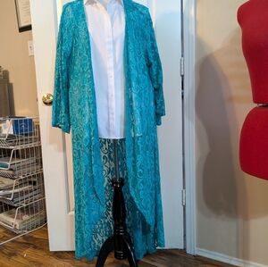 Lacy Full Length Duster L, L&B Brand, Stretch Lace